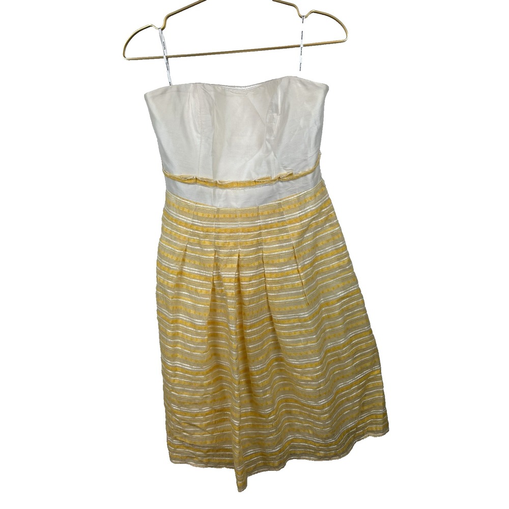 American Vintage‎ Kay Unger 90's  Yellow Strapless Dress Garden Party Size 6